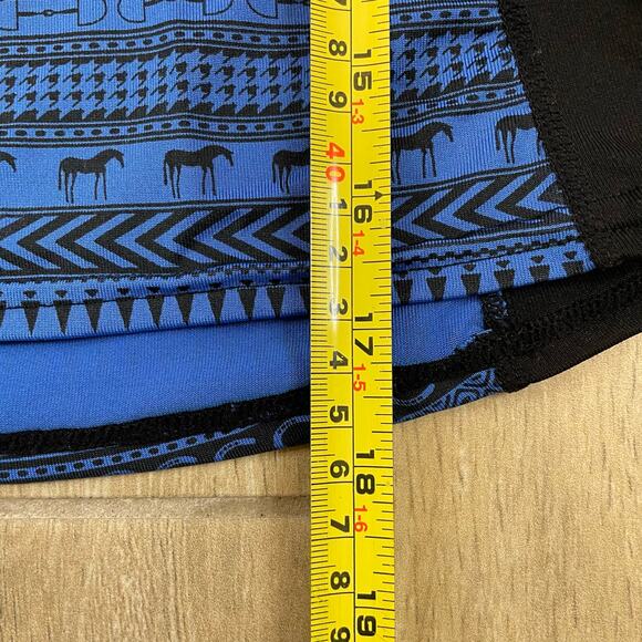 Kerrits Women's 1/4 Zip Top S Blue Nordic Print Riding Shirt Equestrian - Picture 5 of 7